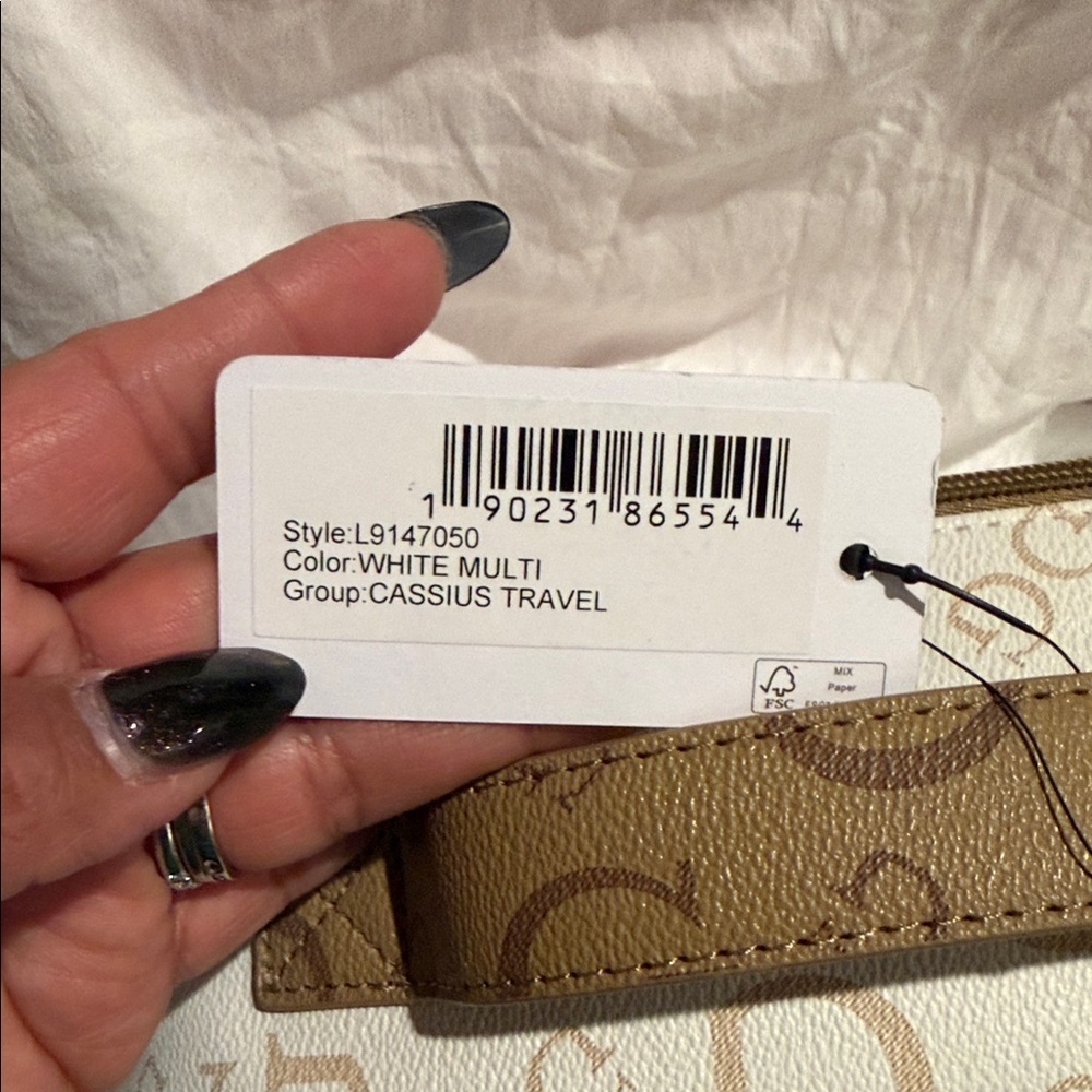 Guess Tan Monogram Travel Bag - Picture 5 of 10